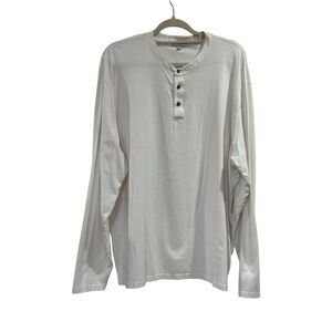 Peter Millar Cream Long Sleeve Henley Shirt